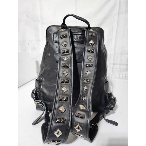 Authentic MCM Honshu Tantris Studded Backpack Black - Picture 6 of 16